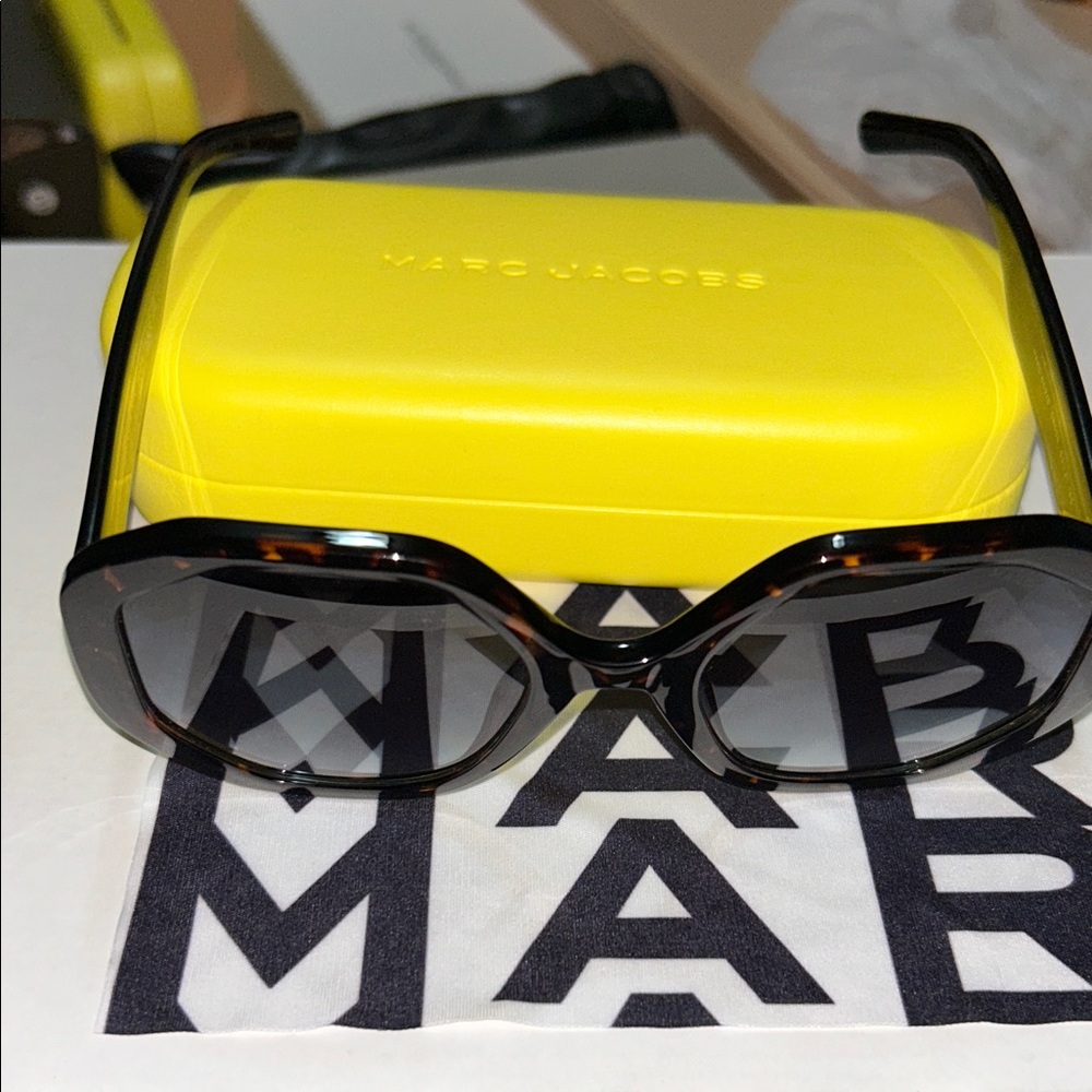 Marc Jacobs Brown Sunglasses with Yellow Case